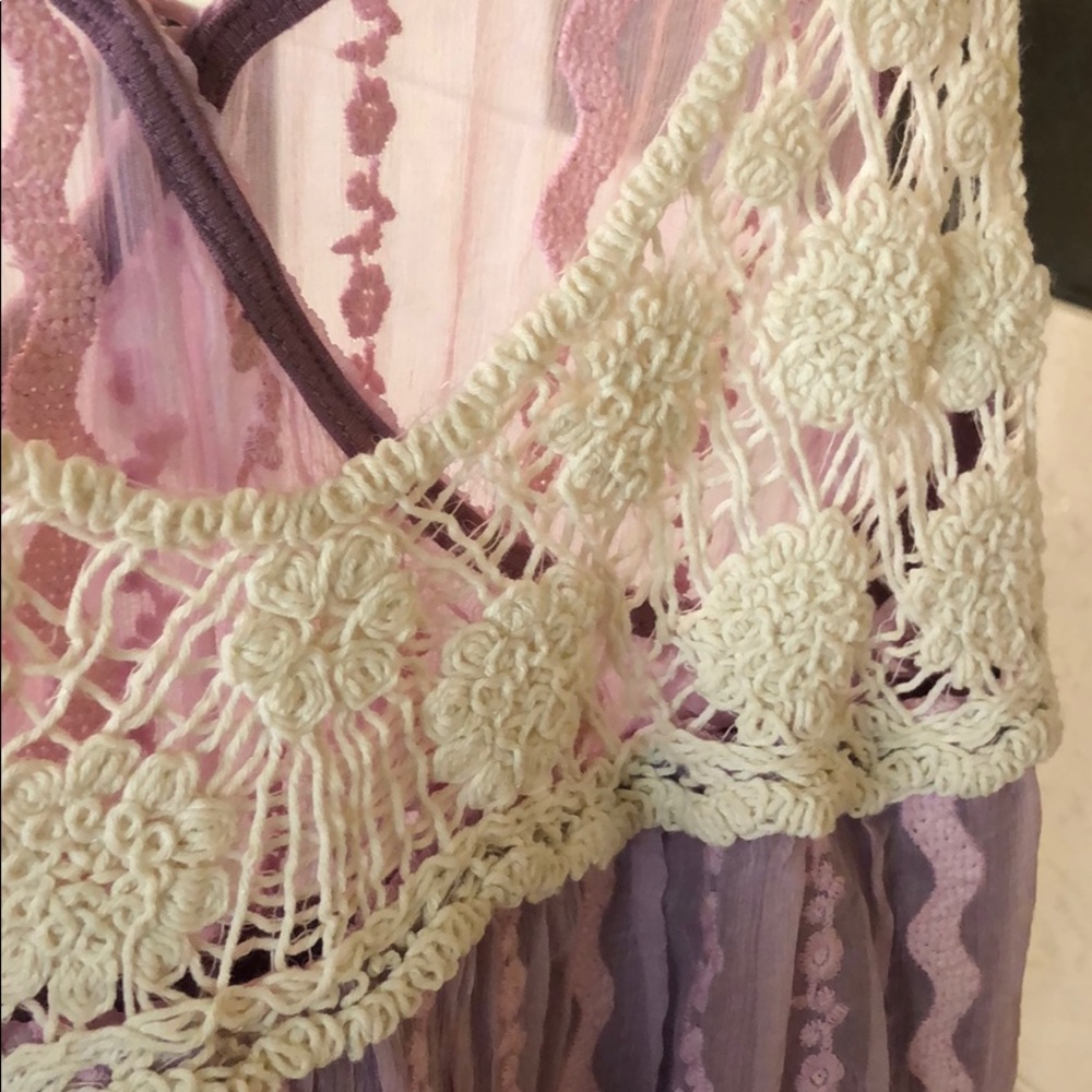 Lavender Bohemian Flowy Top S - Picture 6 of 7